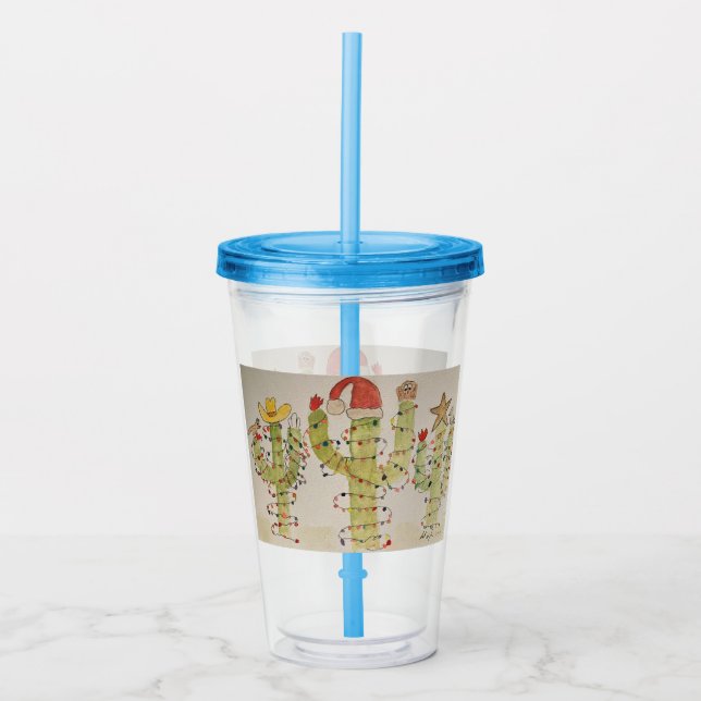 Weihnachtskaktus Acryltrinkbecher (Vorderseite)