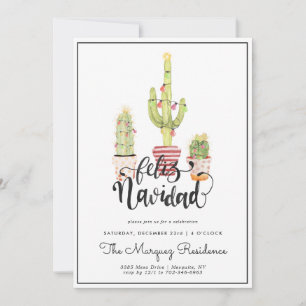 Weihnachtskaktus   Feliz Navidad Party Einladung