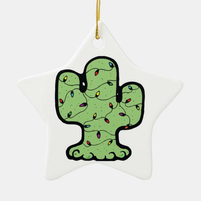 Weihnachtskaktus Keramik Ornament (Vorne)