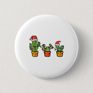 Weihnachtskaktus Niedlich Sukkulente Pflanze Xmas Button