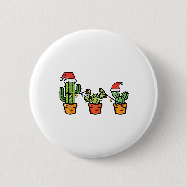 Weihnachtskaktus Niedlich Sukkulente Pflanze Xmas  Button (Vorderseite)