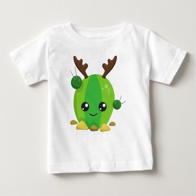 Weihnachtskaktus, Niedliche Kakteen, Antler, Urlau Baby T-shirt (Vorderseite)
