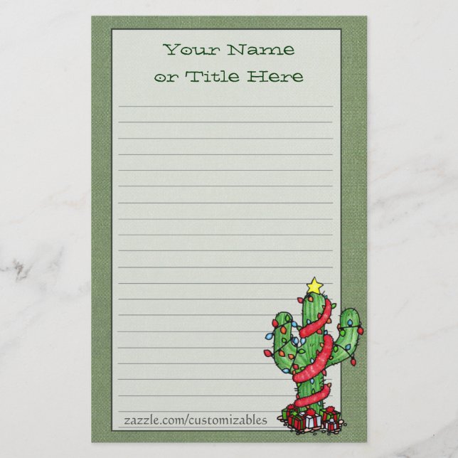 Weihnachtskaktus Stationery Briefpapier (Vorderseite)