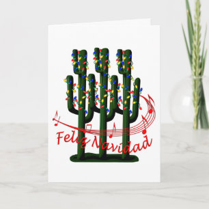 Weihnachtskaktus Tree Feliz Navidad Grußkarte Feiertagskarte