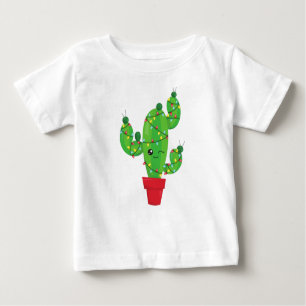 Weihnachtskaktus, Weihnachtsleuchten, Niedliche Ka Baby T-shirt