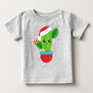Weihnachtskaktus, Weihnachtsmannmütze, Weihnachtss Baby T-shirt