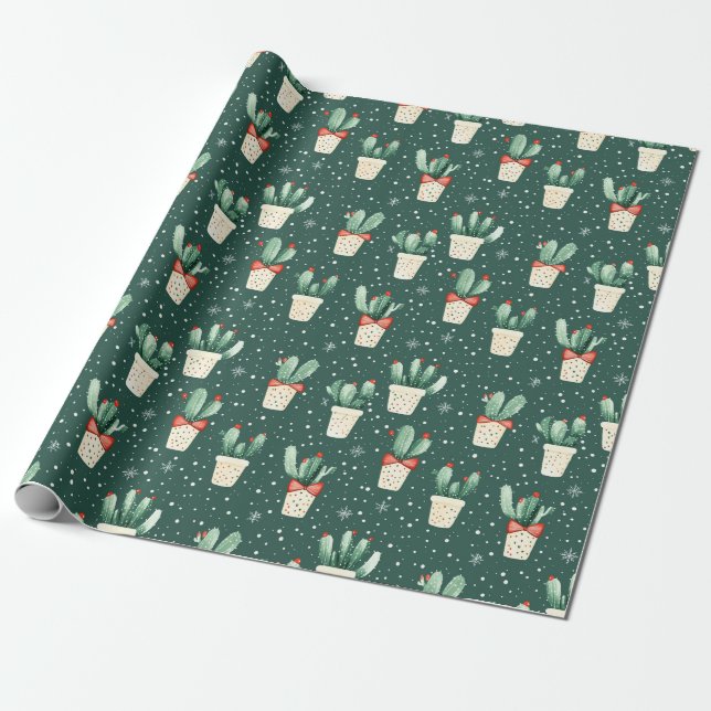 Weihnachtskaktus Wrapping Paper Geschenkpapier (Ungerollt)
