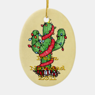 Weihnachtskaktuss-Verzierung Keramik Ornament
