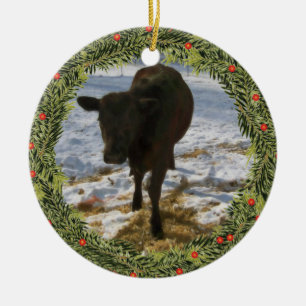 Weihnachtskalb Keramikornament