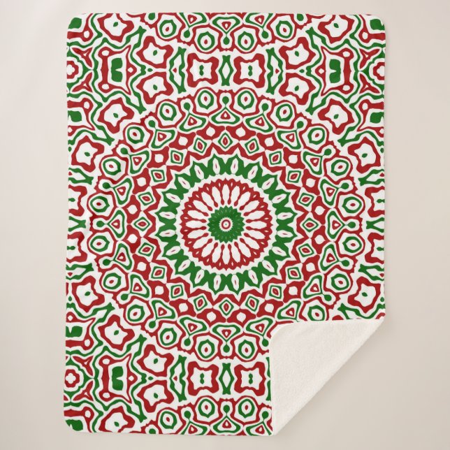 Weihnachtskaleidoscope Sherpadecke (Vorderseite)