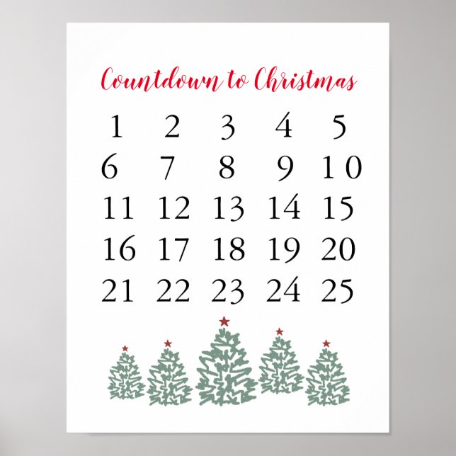 Weihnachtskalender Countdown bis Weihnachten Poster (Vorne)