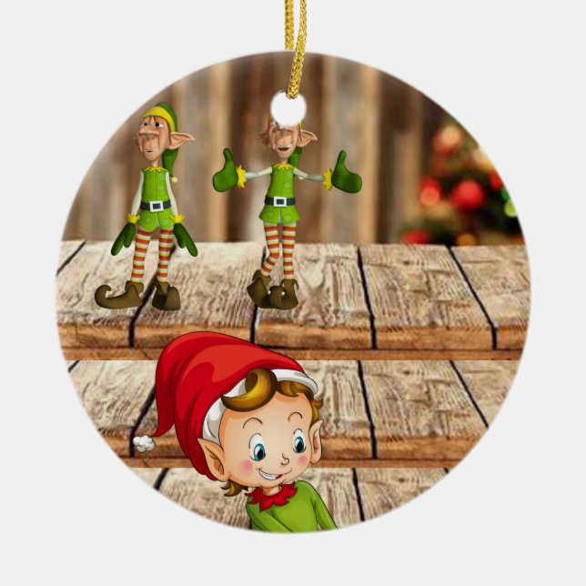 Weihnachtskalender, Elf Keramik Ornament (Vorne)