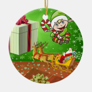 Weihnachtskalender, Elf Keramik Ornament