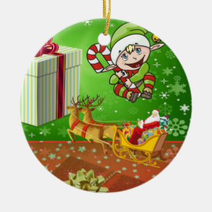 Weihnachtskalender, Elf Keramik Ornament