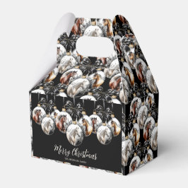Weihnachtskalender für Pferde in schwarz und gold Geschenkschachtel