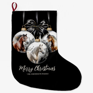 Weihnachtskalender für Pferde in schwarz und gold Großer Weihnachtsstrumpf