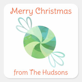 Weihnachtskalender für Süßigkeiten Quadratischer Aufkleber