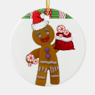 Weihnachtskalender, Gingerbreadman Keramik Ornament