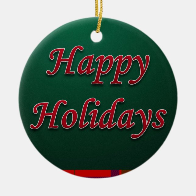 Weihnachtskalender, glücklicher Urlaub Keramik Ornament (Vorne)