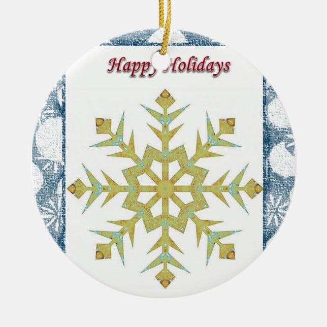 Weihnachtskalender, glücklicher Urlaub Keramik Ornament (Vorne)