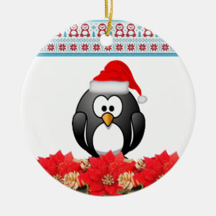 Weihnachtskalender, Pinguin Keramik Ornament