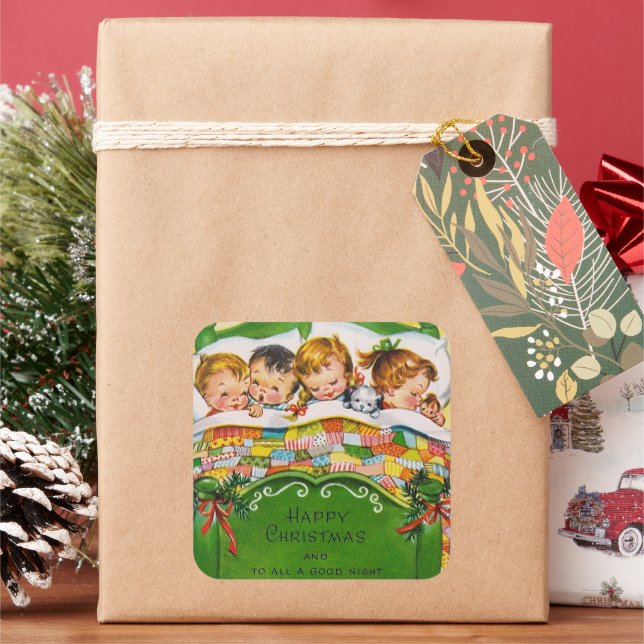 Weihnachtskalender Quadratischer Aufkleber (Feiertag)