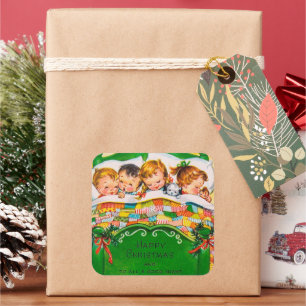 Weihnachtskalender Quadratischer Aufkleber