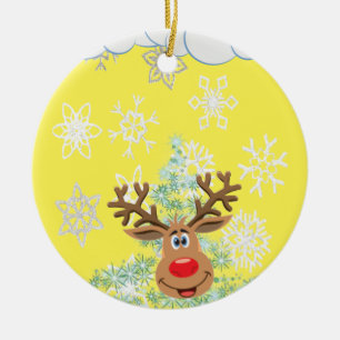 Weihnachtskalender, Rentier Keramik Ornament
