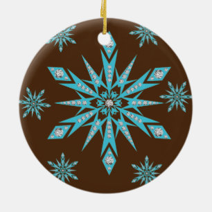 Weihnachtskalender, Schneeflocke Keramik Ornament