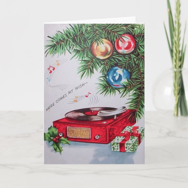 Weihnachtskalender unter Bäumen Feiertagskarte (Vorderseite)