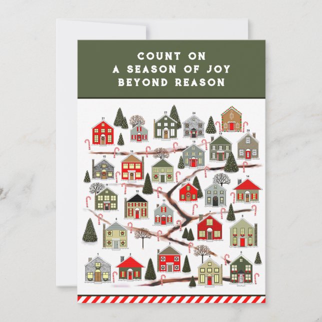 Weihnachtskalender Weihnachtskarten Feiertagskarte (Vorderseite)