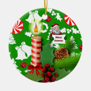 Weihnachtskalender, Weihnachtskerze Keramik Ornament