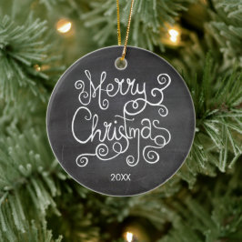 Weihnachtskalligrafie Chalkboard Foto Keramik Ornament