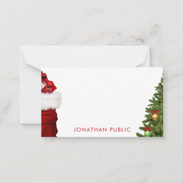 Weihnachtskalligraphie-Monogramm-Vorlage Mitteilungskarte (Vorderseite)