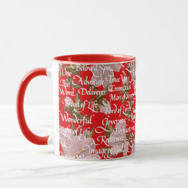 Weihnachtskalligraphie-Namen Christi| Rot Tasse