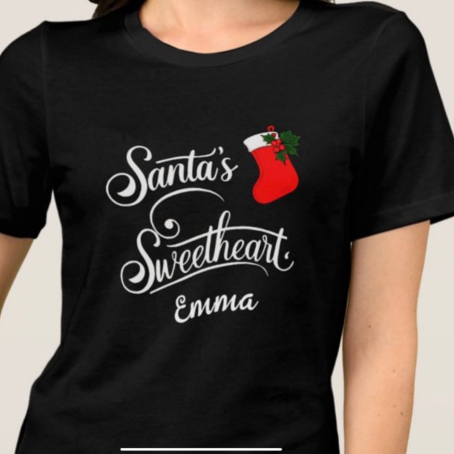 Weihnachtskalligraphie von Santa Sweetheart Tri-Blend Shirt (Von Creator hochgeladen)