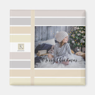 Weihnachtskalligraphie-Winter-Farbpaletten-Foto Magnet