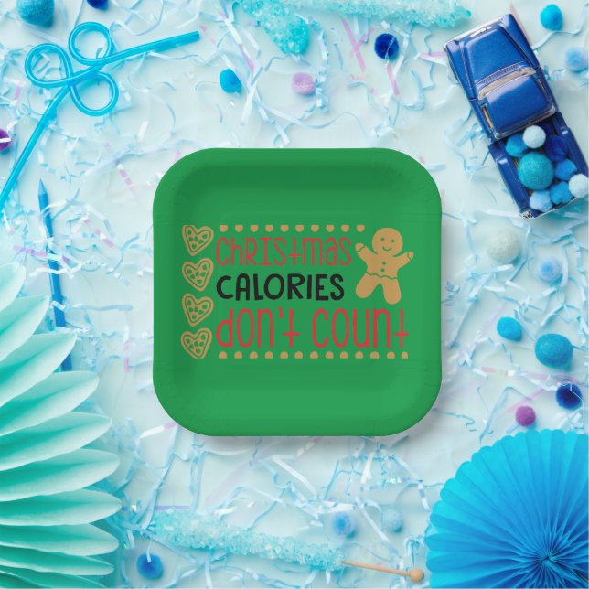 Weihnachtskalorien zählen nicht Cookie Cake Plate Pappteller (Party)