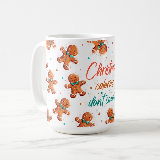 Weihnachtskalorien zählen nicht die Tasse des Kaff (Vorderseite Links)