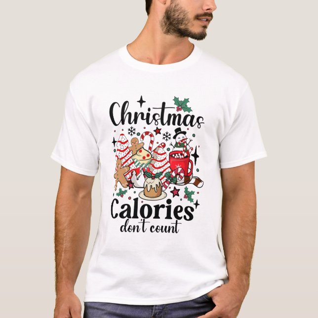 Weihnachtskalorien zählen nicht Funny Retro T-Shirt (Vorderseite)