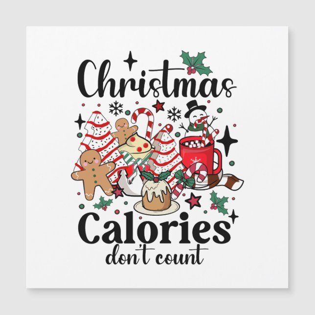 Weihnachtskalorien zählen nicht magneteinladung (Vorderseite)