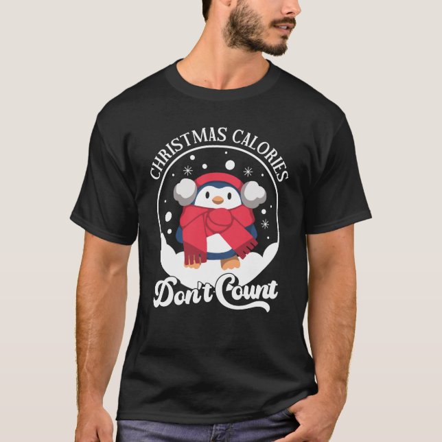 Weihnachtskalorien zählen nicht | Niedlicher Pingu T-Shirt (Vorderseite)