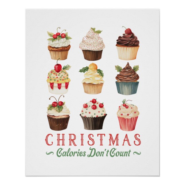 Weihnachtskalorien zählen nicht poster (Vorderseite)