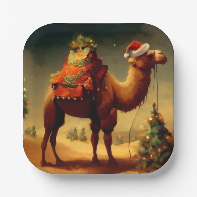 Weihnachtskamel 1 pappteller (Vorderseite)