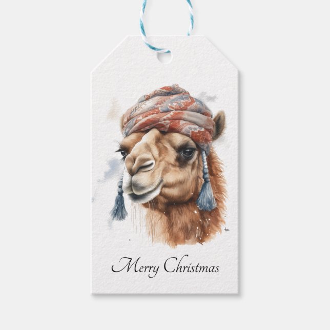 Weihnachtskamel, anpassbar geschenkanhänger (Vorderseite)