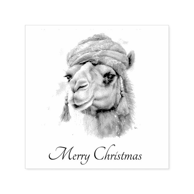 Weihnachtskamel, anpassbar permastempel (Design)