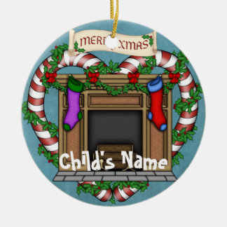 Weihnachtskamin Keramik Ornament