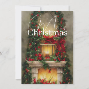 Weihnachtskaminbudget Feiertagskarte