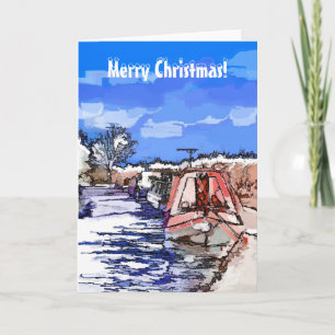WEIHNACHTSKANALBOOTE FEIERTAGSKARTE