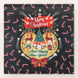 Weihnachtskanäle Glasuntersetzer